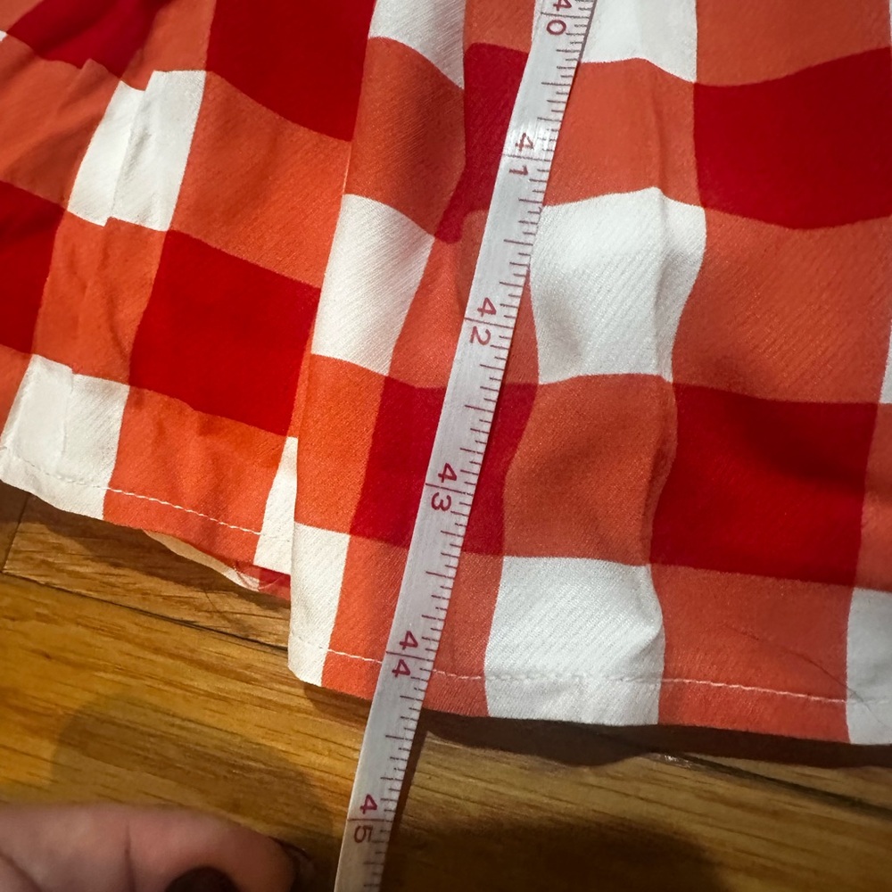 Ann Taylor Red & White Gingham Flared Sleeveless Dress Small - Picture 7 of 9